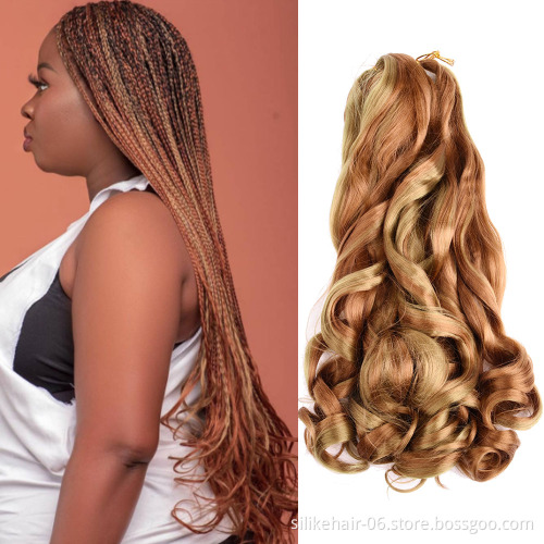 Synthetic Braiding Hair  Pre-Looped Natural Black Deep Wave Crochet Hair Extensions 20 Inch Loose Curl  Wave Crochet Braids